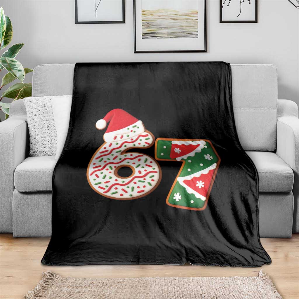 67 Christmas Throw Blanket Funny Six Seven 6 7 Meme Pajamas Gen Alpha Slang TS10 Print Your Wear
