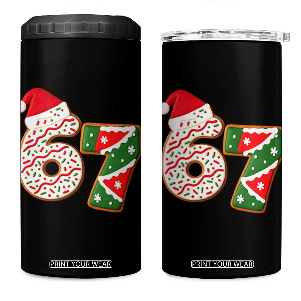 67 Christmas 4 in 1 Can Cooler Tumbler Funny Six Seven 6 7 Meme Pajamas Gen Alpha Slang TS10 One Size: 16 oz Black Print Your Wear