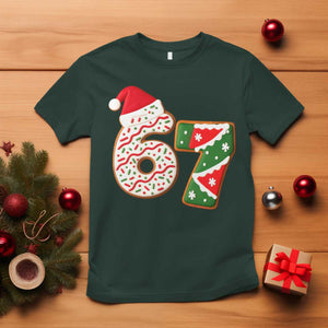 67 Christmas T Shirt Funny Six Seven 6 7 Meme Pajamas Gen Alpha Slang TS10 Dark Forest Green Print Your Wear