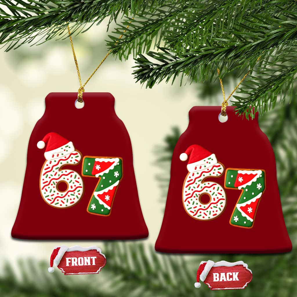 67 Christmas Ceramic Ornament Funny Six Seven 6 7 Meme Pajamas Gen Alpha Slang TS10 Print Your Wear