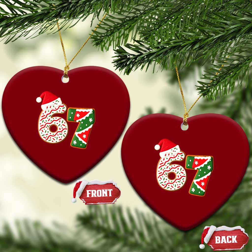 67 Christmas Ceramic Ornament Funny Six Seven 6 7 Meme Pajamas Gen Alpha Slang TS10 Print Your Wear
