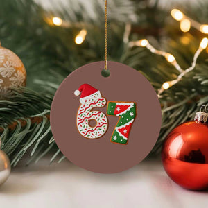 67 Christmas Ceramic Ornament Funny Six Seven 6 7 Meme Pajamas Gen Alpha Slang TS10 1pc Mocha Print Your Wear