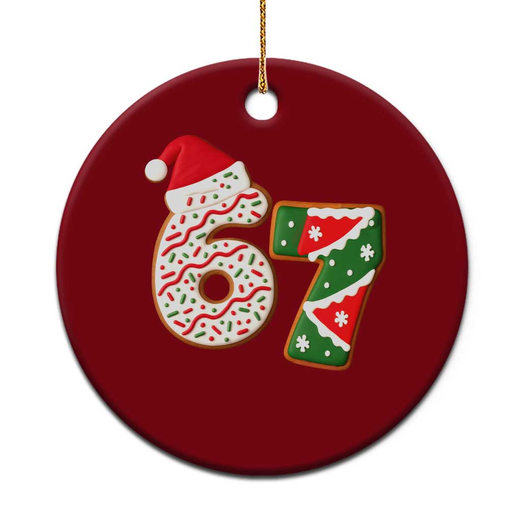 67 Christmas Ceramic Ornament Funny Six Seven 6 7 Meme Pajamas Gen Alpha Slang TS10 1pc Red Print Your Wear