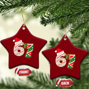 67 Christmas Ceramic Ornament Funny Six Seven 6 7 Meme Pajamas Gen Alpha Slang TS10 Print Your Wear