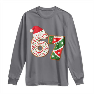 67 Christmas Long Sleeve Shirt Funny Six Seven 6 7 Meme Pajamas Gen Alpha Slang TS10 Charcoal Print Your Wear