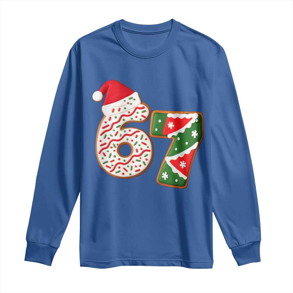 67 Christmas Long Sleeve Shirt Funny Six Seven 6 7 Meme Pajamas Gen Alpha Slang TS10 Royal Blue Print Your Wear