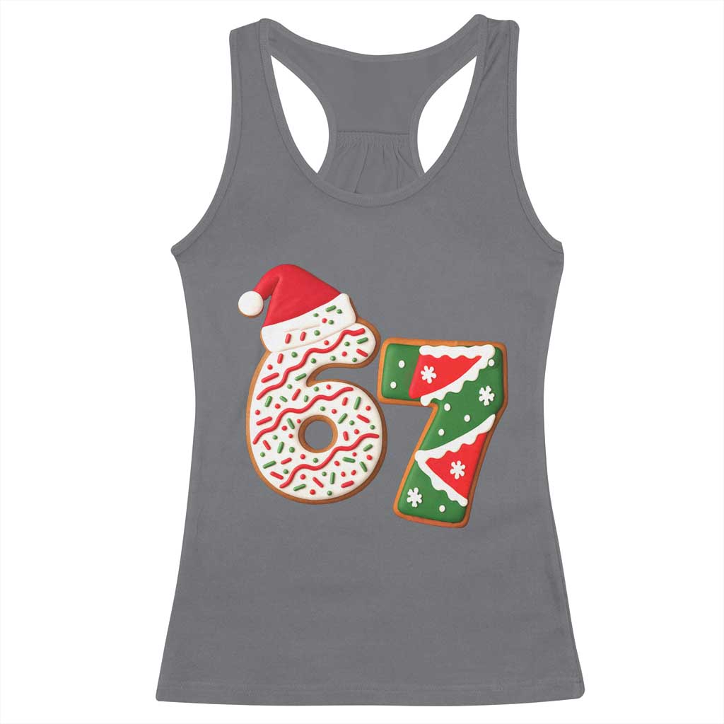 67 Christmas Racerback Tank Top Funny Six Seven 6 7 Meme Pajamas Gen Alpha Slang TS10 Charcoal Print Your Wear