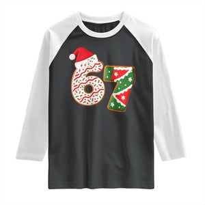 67 Christmas Raglan Shirt Funny Six Seven 6 7 Meme Pajamas Gen Alpha Slang TS10 Black White Print Your Wear