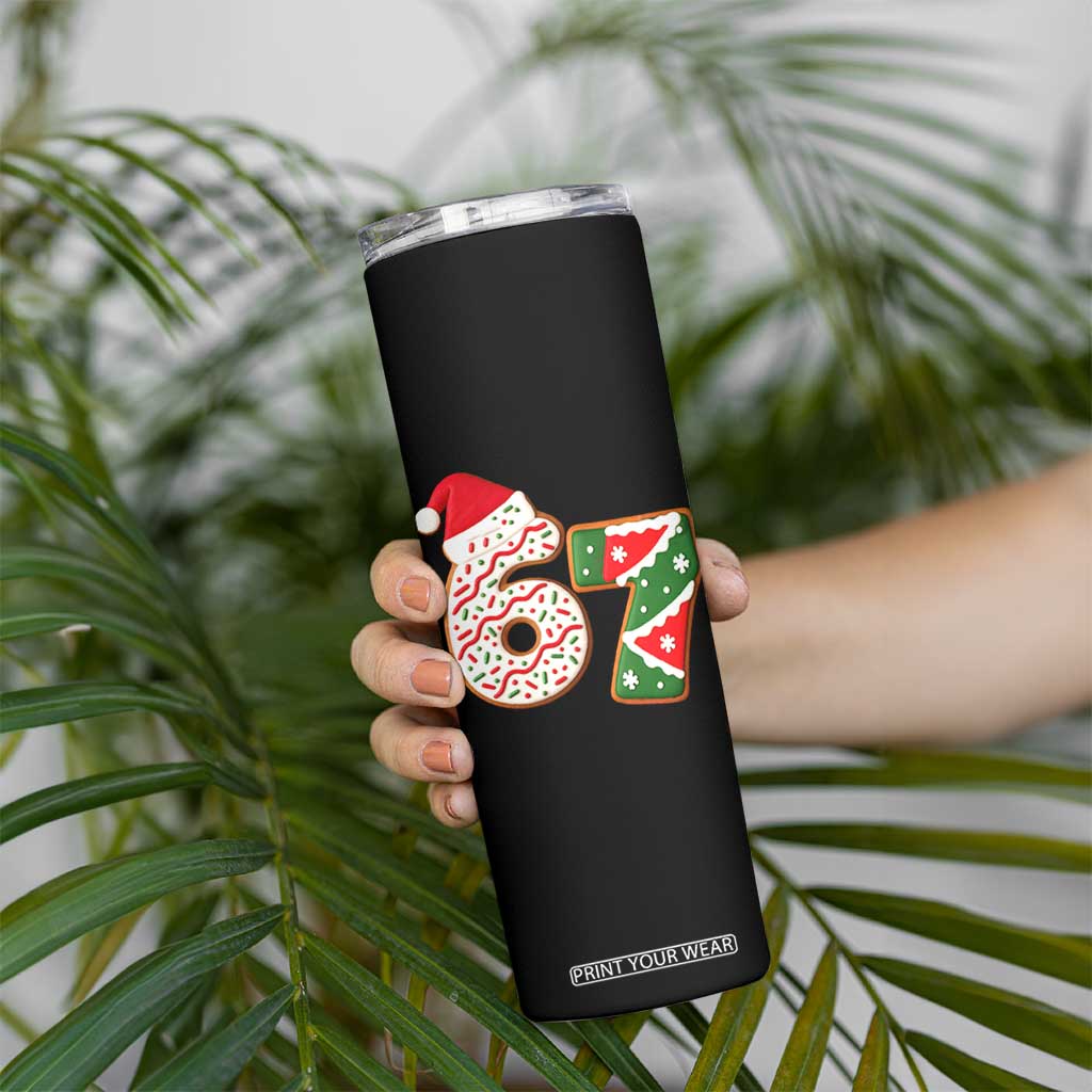 67 Christmas Skinny Tumbler Funny Six Seven 6 7 Meme Pajamas Gen Alpha Slang TS10 Print Your Wear