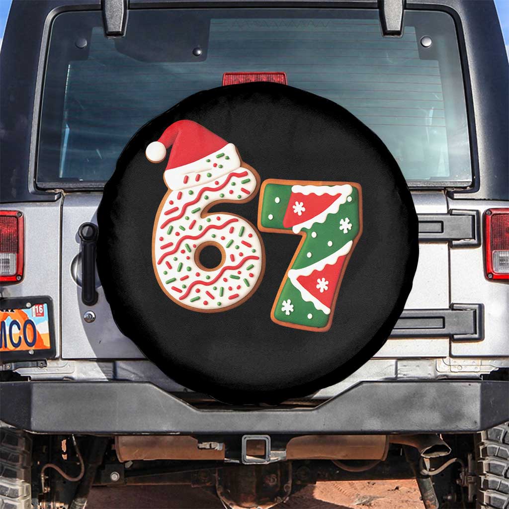 67 Christmas Spare Tire Cover Funny Six Seven 6 7 Meme Pajamas Gen Alpha Slang TS10 No hole Black Print Your Wear