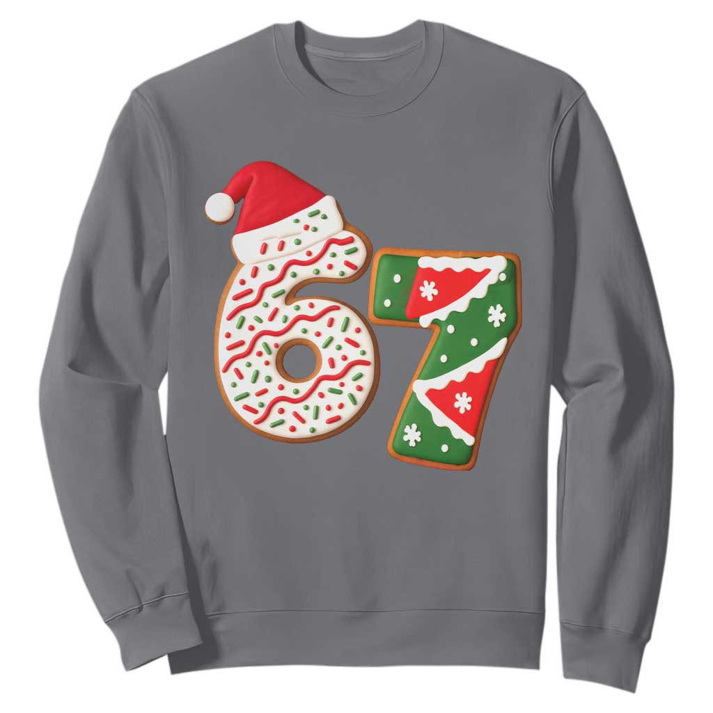 67 Christmas Sweatshirt Funny Six Seven 6 7 Meme Pajamas Gen Alpha Slang TS10 Charcoal Print Your Wear