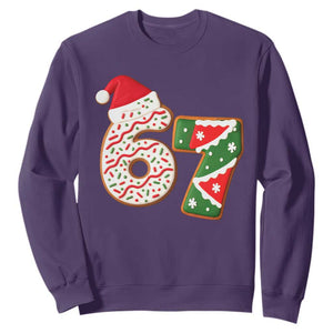 67 Christmas Sweatshirt Funny Six Seven 6 7 Meme Pajamas Gen Alpha Slang TS10 Purple Print Your Wear