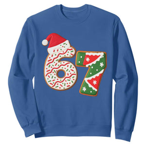67 Christmas Sweatshirt Funny Six Seven 6 7 Meme Pajamas Gen Alpha Slang TS10 Royal Blue Print Your Wear