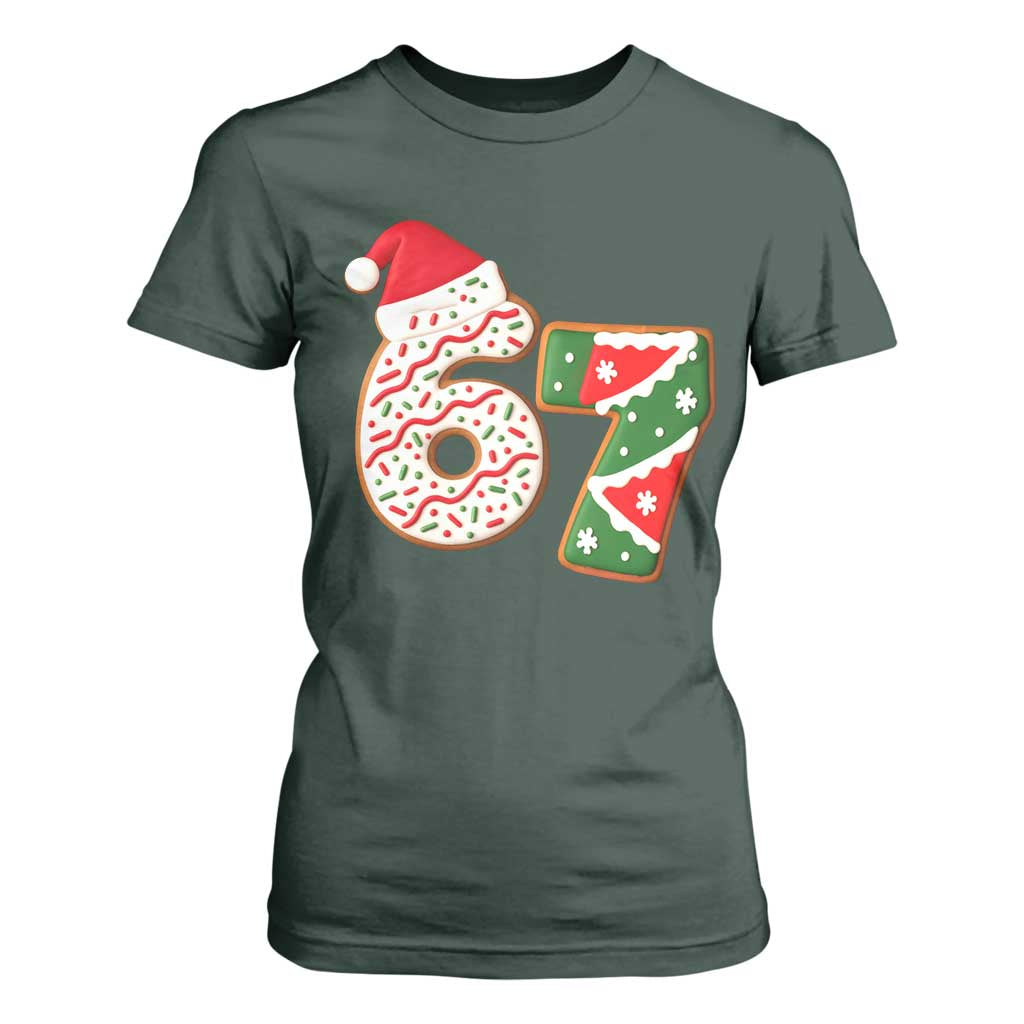 67 Christmas T Shirt For Women Funny Six Seven 6 7 Meme Pajamas Gen Alpha Slang TS10 Dark Forest Green Print Your Wear