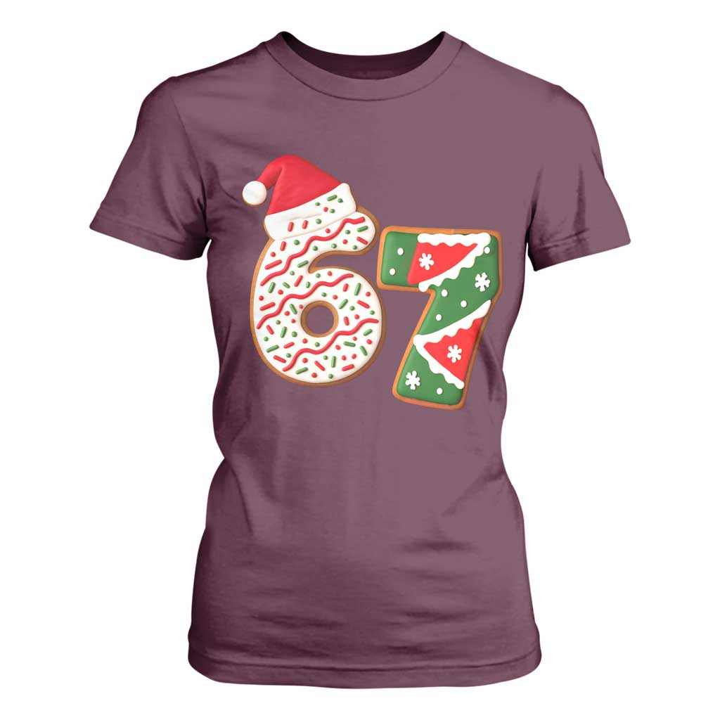 67 Christmas T Shirt For Women Funny Six Seven 6 7 Meme Pajamas Gen Alpha Slang TS10 Maroon Print Your Wear