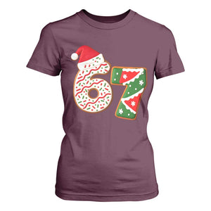67 Christmas T Shirt For Women Funny Six Seven 6 7 Meme Pajamas Gen Alpha Slang TS10 Maroon Print Your Wear