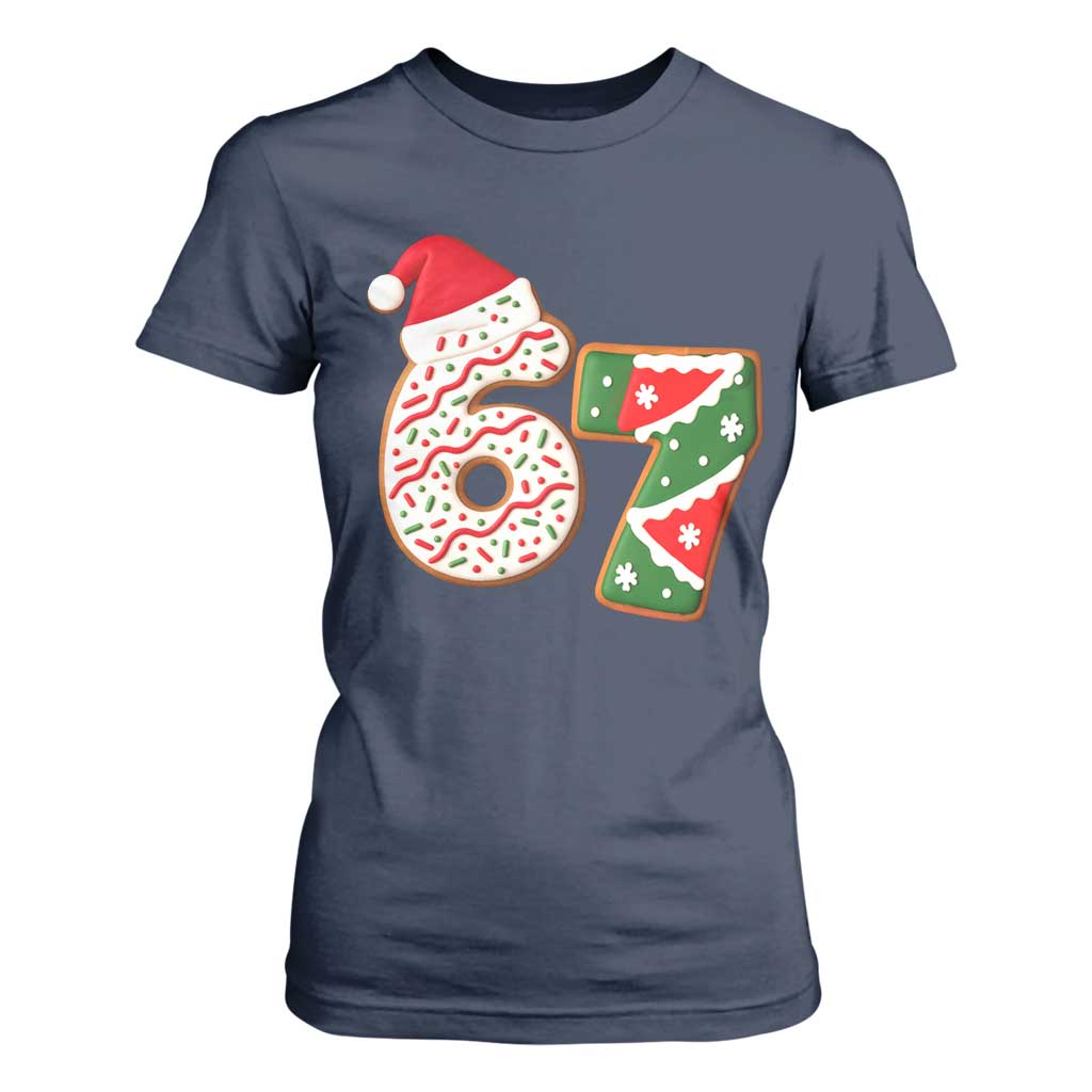 67 Christmas T Shirt For Women Funny Six Seven 6 7 Meme Pajamas Gen Alpha Slang TS10 Navy Print Your Wear