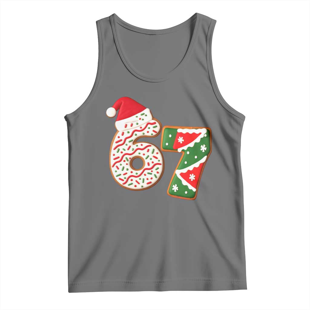 67 Christmas Tank Top Funny Six Seven 6 7 Meme Pajamas Gen Alpha Slang TS10 Black Heather Print Your Wear