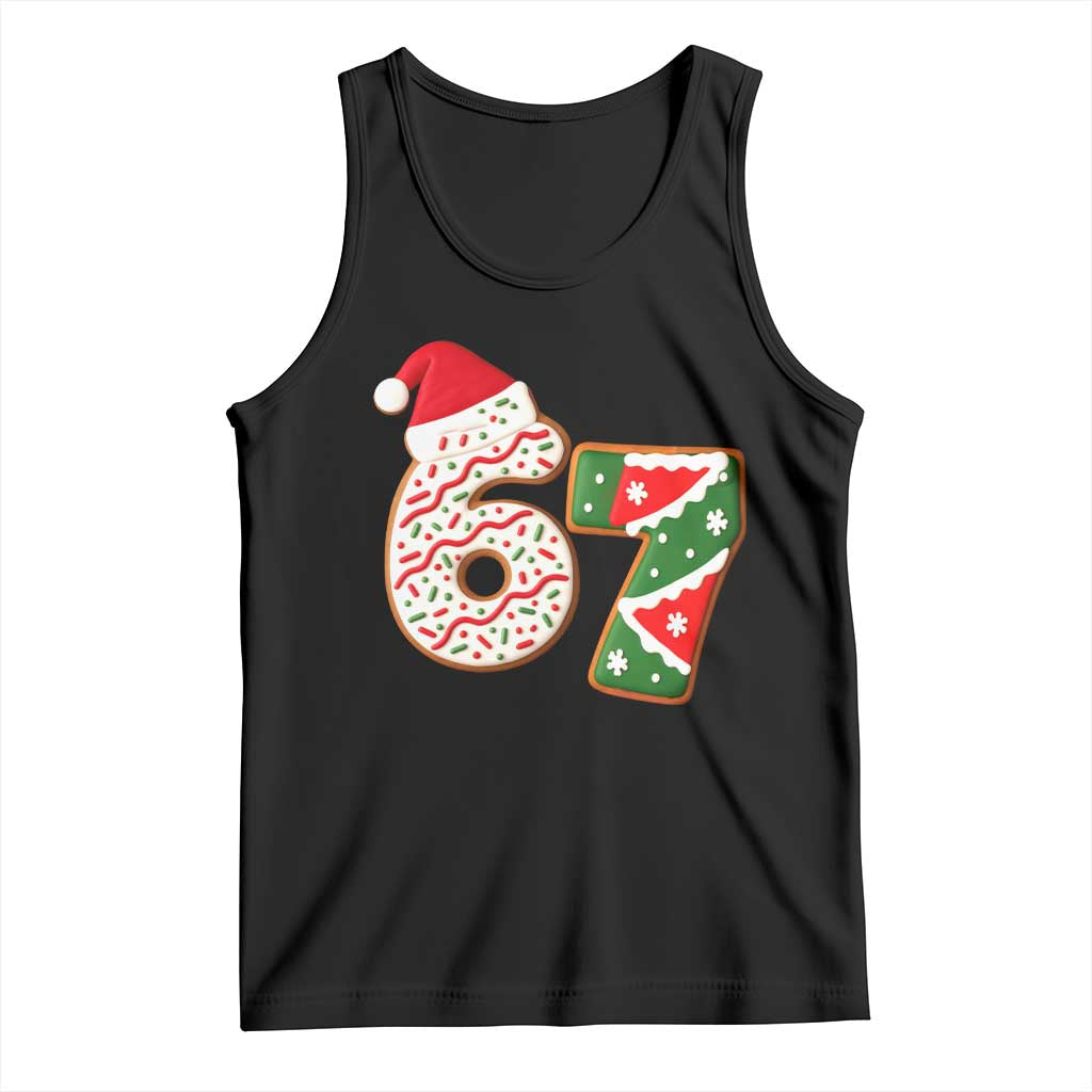 67 Christmas Tank Top Funny Six Seven 6 7 Meme Pajamas Gen Alpha Slang TS10 Black Print Your Wear