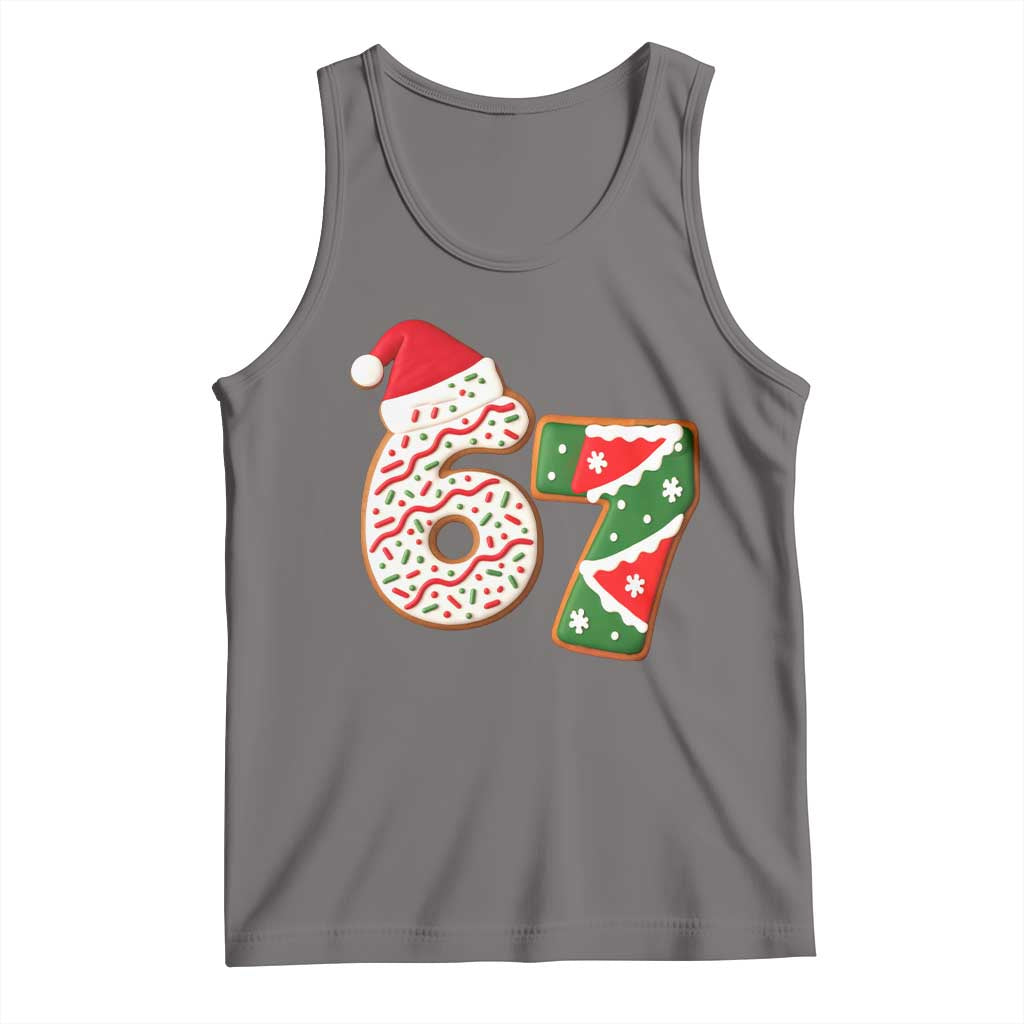 67 Christmas Tank Top Funny Six Seven 6 7 Meme Pajamas Gen Alpha Slang TS10 Deep Heather Print Your Wear