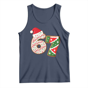 67 Christmas Tank Top Funny Six Seven 6 7 Meme Pajamas Gen Alpha Slang TS10 Navy Print Your Wear
