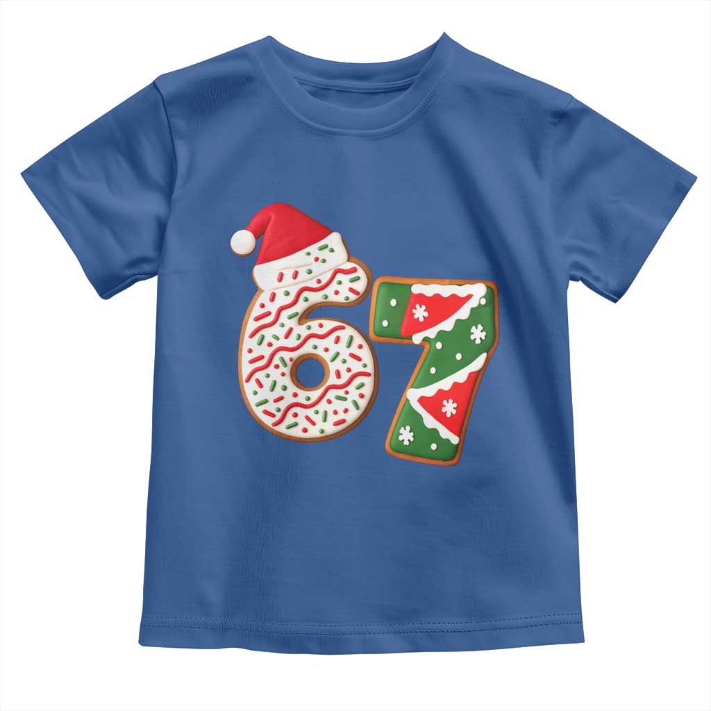 67 Christmas Toddler T Shirt Funny Six Seven 6 7 Meme Pajamas Gen Alpha Slang TS10 Royal Blue Print Your Wear