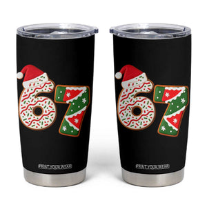 67 Christmas Tumbler Cup Funny Six Seven 6 7 Meme Pajamas Gen Alpha Slang TS10 Black Print Your Wear
