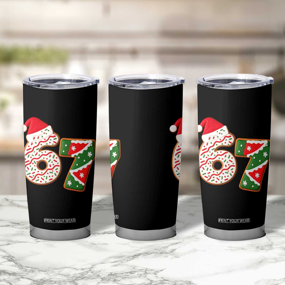 67 Christmas Tumbler Cup Funny Six Seven 6 7 Meme Pajamas Gen Alpha Slang TS10 Print Your Wear