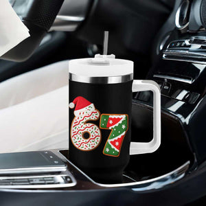 67 Christmas Tumbler With Handle Funny Six Seven 6 7 Meme Pajamas Gen Alpha Slang TS10 Print Your Wear