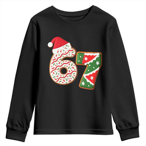67 Christmas Youth Sweatshirt Funny Six Seven 6 7 Meme Pajamas Gen Alpha Slang TS10 Black Print Your Wear