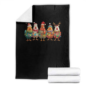 Funny Christmas Chicken Throw Blanket Funny Xmas Chickens Animals Farm Lover Gift TS10 Black Print Your Wear