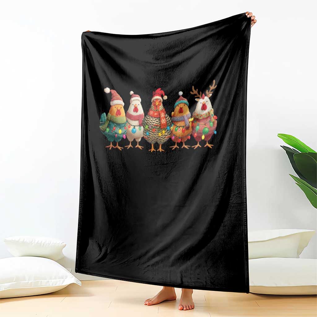 Funny Christmas Chicken Throw Blanket Funny Xmas Chickens Animals Farm Lover Gift TS10 Print Your Wear