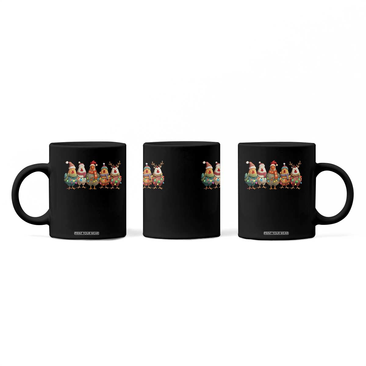 Funny Christmas Chicken Coffee Mug Funny Xmas Chickens Animals Farm Lover Gift - Print Your Wear
