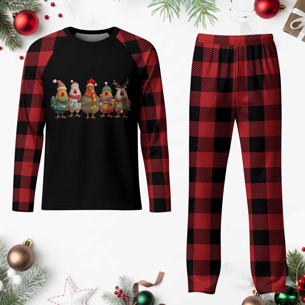 Funny Christmas Chicken Plaid Pajama Set Funny Xmas Chickens Animals Farm Lover Gift TS10 Buffalo Plaid Print Your Wear