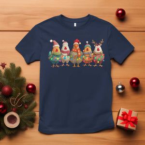 Funny Christmas Chicken T Shirt Funny Xmas Chickens Animals Farm Lover Gift TS10 Navy Print Your Wear
