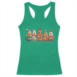 Funny Christmas Chicken Racerback Tank Top Funny Xmas Chickens Animals Farm Lover Gift TS10 Irish Green Print Your Wear