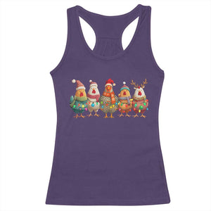 Funny Christmas Chicken Racerback Tank Top Funny Xmas Chickens Animals Farm Lover Gift TS10 Purple Print Your Wear