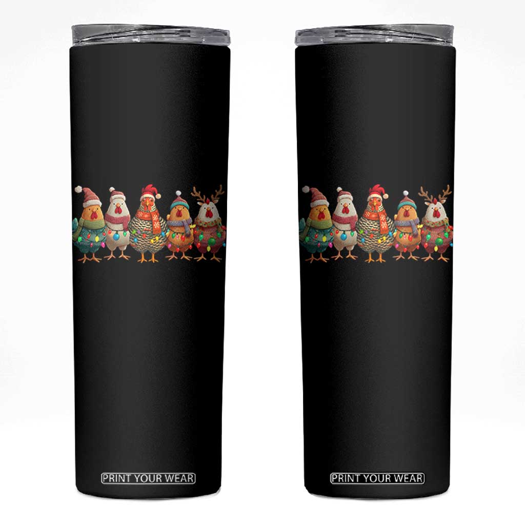 Funny Christmas Chicken Skinny Tumbler Funny Xmas Chickens Animals Farm Lover Gift TS10 Black Print Your Wear