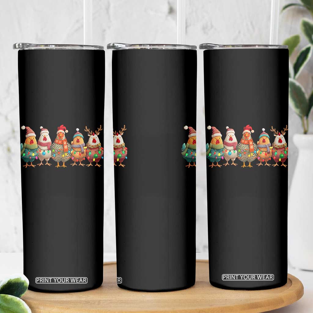 Funny Christmas Chicken Skinny Tumbler Funny Xmas Chickens Animals Farm Lover Gift - Print Your Wear