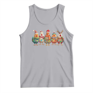 Funny Christmas Chicken Tank Top Funny Xmas Chickens Animals Farm Lover Gift TS10 Athletic Heather Print Your Wear