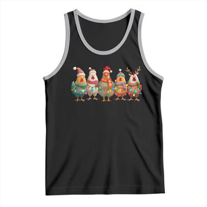 Funny Christmas Chicken Tank Top Funny Xmas Chickens Animals Farm Lover Gift TS10 Black Athletic Heather Print Your Wear