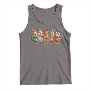 Funny Christmas Chicken Tank Top Funny Xmas Chickens Animals Farm Lover Gift TS10 Deep Heather Print Your Wear