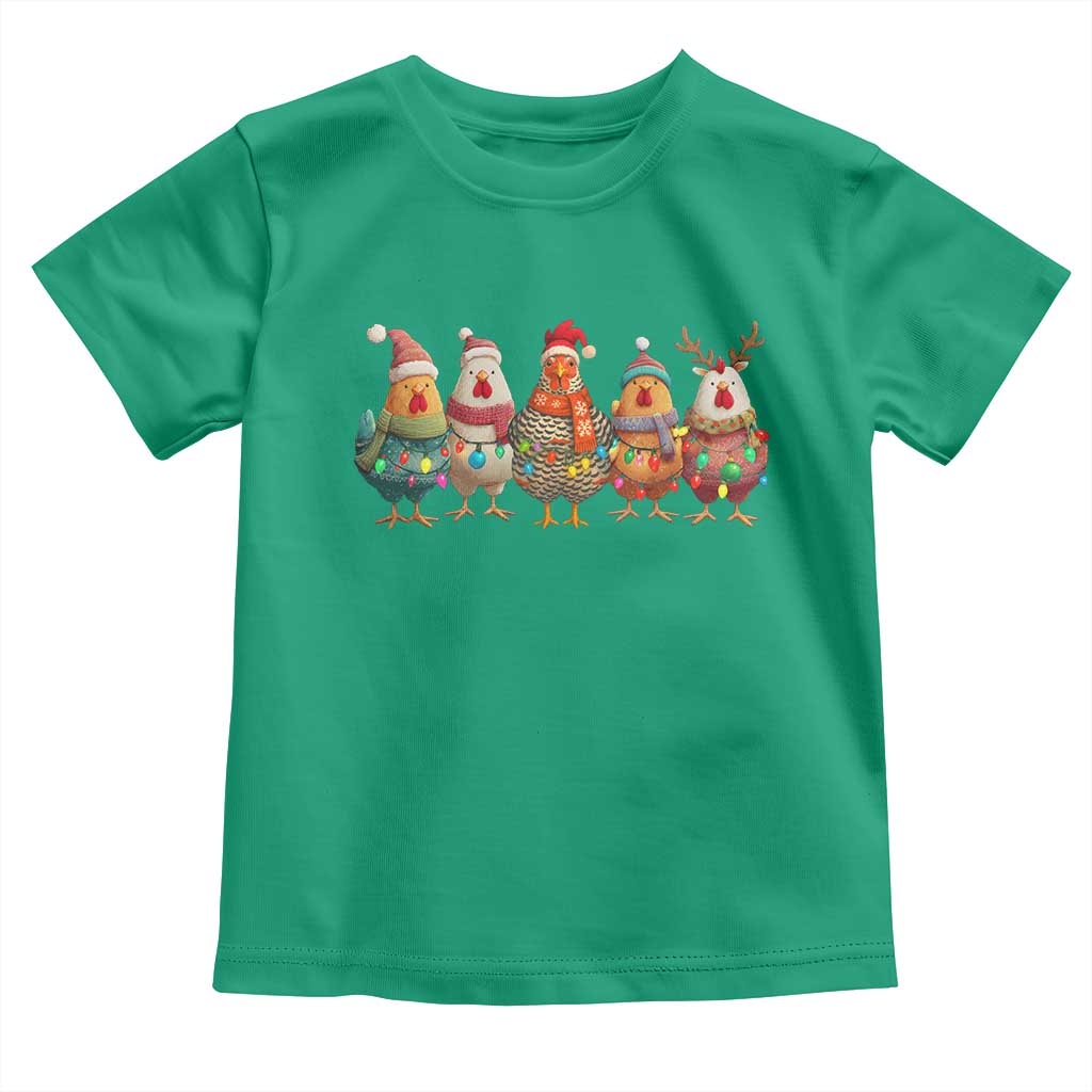 Funny Christmas Chicken Toddler T Shirt Funny Xmas Chickens Animals Farm Lover Gift TS10 Irish Green Print Your Wear