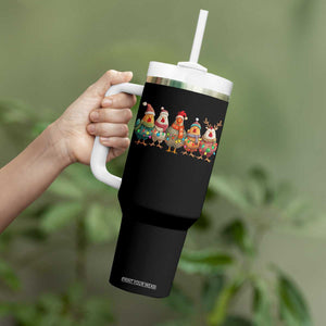 Funny Christmas Chicken Tumbler With Handle Funny Xmas Chickens Animals Farm Lover Gift TS10 Print Your Wear