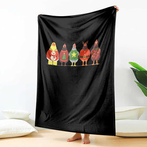 Сute Christmas Chickens Throw Blanket Funny Xmas Chickens Farm Animals Lover Gift TS10 Print Your Wear