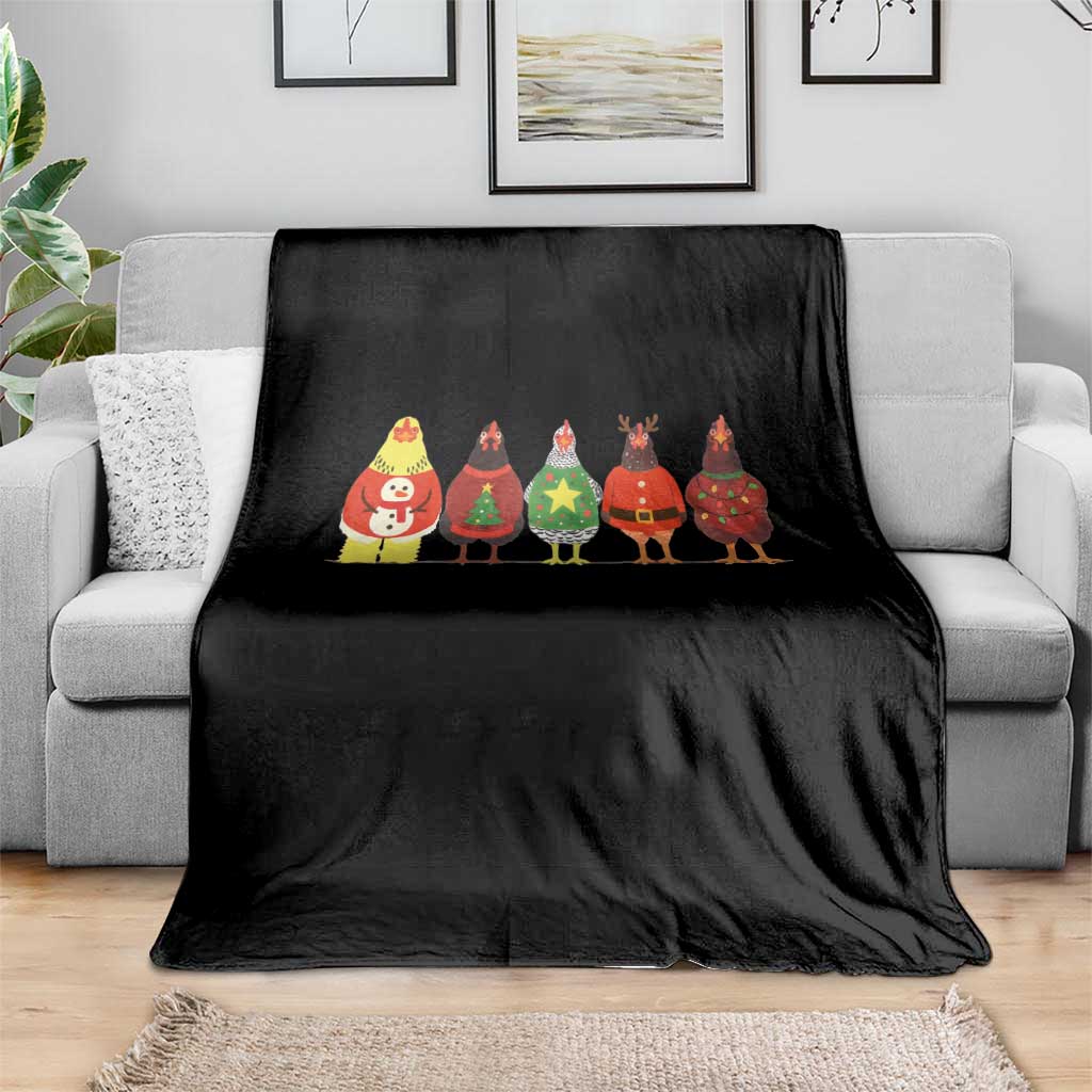 Сute Christmas Chickens Throw Blanket Funny Xmas Chickens Farm Animals Lover Gift TS10 Print Your Wear