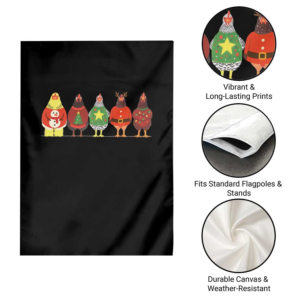 Сute Christmas Chickens Garden Flag Funny Xmas Chickens Farm Animals Lover Gift TS10 Print Your Wear