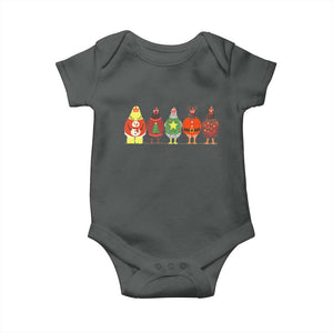 Сute Christmas Chickens Baby Onesie Funny Xmas Chickens Farm Animals Lover Gift TS10 Dark Heather Print Your Wear