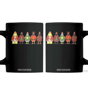 Сute Christmas Chickens Coffee Mug Funny Xmas Chickens Farm Animals Lover Gift TS10 Black Print Your Wear
