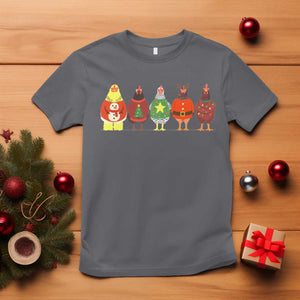 Сute Christmas Chickens T Shirt Funny Xmas Chickens Farm Animals Lover Gift TS10 Charcoal Print Your Wear